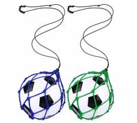 Pesfehhy 2PCS Football Kick Trainer, Soccer Return Trainer Net, Football Kick Throw Solo Practice Training Aid Blue+Green