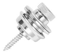 Pesfehhy 2pcs Non-slip Guitar Strap Lock Guitar Belts Buckle Button Thread For Acoustic Electric Guitar Strap Parts Accessories-silver