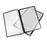 Pesfehhy 2Pcs Transparent Restaurant Menu Covers for A4 Size Book Style Cafe Bar 4 Pages 8 View