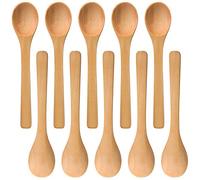 Pesfehhy 30 Pieces Mini Wooden Spoon Small Soup Spoons Serving Spoons Condiments Spoons Wooden Honey Teaspoon Wood brown