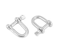 Pesfehhy 304 Stainless Steel Screw Pin D Style Chain Dee Shackle 4mm for Rigging Pack of 2