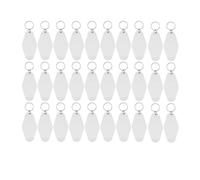 Pesfehhy 30Pack Motel Keychain Blanks Vintage Motel Keychains for Vinyl DIY Crafting Keychain White