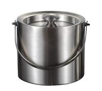 Pesfehhy 3L 2 Tier Stainless Steel Insulation Ice Bucket with Lid Handle for Wine Champagne Bar Ktv