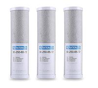 Pesfehhy 3Pcs Water Filter Activated Carbon Filter 10 Inch Replacement Purifier CTO Block Carbon Filter