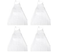 Pesfehhy 4 Pack Bib Aprons with 2 Pockets Adjustable Kitchen Cooking Chef Apron for Women & Men, White