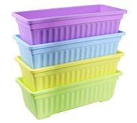 Pesfehhy 4 Packs 17 Inches Flower Window Box Plastic Vegetable for Windowsill, Patio, Garden, Home Decor, Porch