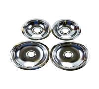 Pesfehhy 4 Piece Range Drip Pans for Electric Stove Replacement Parts Metal for W10196406, W10196405 Drip Pans(2Pcs 6Inch and 2Pcs 8Inch)