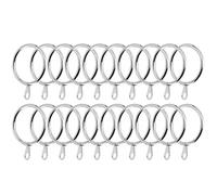 Pesfehhy 40 Pcs Metal Curtain Ring for Curtains and Poles,Dangling Sliding Eyelet Ring 32 Mm Inner Diameter (Silver)