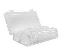 Pesfehhy 46 mm Coin Capsules Plastic Round Coin Holder Case and 7Sizes (16/20/25/27/30/38/46mm) Protect Gasket