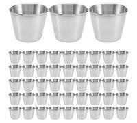 Pesfehhy 48 Packs 1.5Oz/45Ml Condiment Sauce Cups Stainless Steel Dipping Sauce Cups Reusable Condiment Dishes