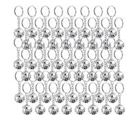 Pesfehhy 48Pcs Set Disco Ball Keychain Mirror Keyring Reflective Ball Key Chain Pendant