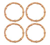 Pesfehhy 4Pcs Wooden Round Bamboo Bag Handle Replacements Handmade Bag Purse Making Handles for Handbag Crafting