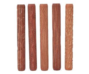 Pesfehhy 5 Pcs Pottery Tools Wood Hand Rollers,for Clay Stamp Pattern/Roller Pattern,Ceramic Tools,Arcilla Polimerica Tool