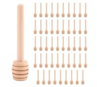 Pesfehhy 50 Pack of Mini 3 Inch Wood Honey Dipper Sticks, Individually Wrapped, Server for Honey Jar Dispenser Drizzled Honey, Wedding Party Favors