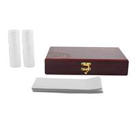 Pesfehhy 50 Pcs Wood Coin Protection Display Box Storage Case Holder Round Box Commemorative Collection Box