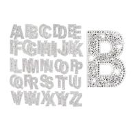 Pesfehhy 52 Pieces Glitter Rhinestone Alphabet Letter Stickers Set Kit 2.4 Inch Resin Rhinestone Iron on Letter Glitter Self-Adhesive A-Z Set