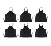 Pesfehhy 6 Pack Black Kitchen Apron with 2 Pockets Anti-Dirty Apron Suitable for Barbecue Kitchen Cooking Baking Restaurant