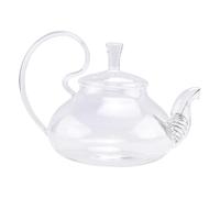Pesfehhy 650Ml Heat High Handle Flower Coffee Glass Tea Pot Blooming Glass Teapot with Strainer