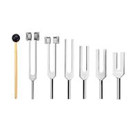 Pesfehhy 6Pcs/Set 128Hz 256Hz 512Hz 1024Hz 2048Hz 4096Hz Tuning Fork with Hammer for Tuning Fork Kit Healing Sound Vibration Tool
