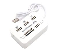 Pesfehhy 7 in 1 USB 2.0 HUB Card Reader Combo High Speed External Memory Card Reader Tablet Charging Extend Dock