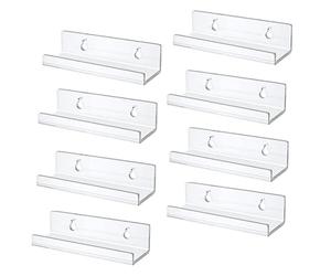 Pesfehhy 8 Pack Clear Vinyl Record Shelf Wall Mount Acrylic Album Record Holder Display Vinyl Record Shelf Stand