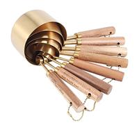 Pesfehhy 8 Piece Measuring Cups Set and Measuring Spoons, with Fragrant Wood Handles-Complete Set of Measure Cups and Spoons
