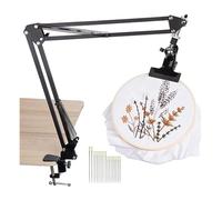 Pesfehhy Adjustable Embroidery Table Stand, Adjustable Embroidery Hoop Stand for Needlework, Arts Black