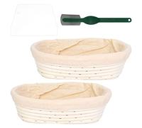 Pesfehhy Banneton Bread Proofing Baskets - Round Banneton Sourdough Proving Baskets Natural Rattan Proofing Bread Basket Tools