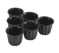 Pesfehhy Canele Mold, Cannele Muffin Cup, 6Pcs Non-Stick Cannele Mould Gray-Black Canneles