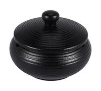 Pesfehhy Ceramic Ashtray with Windproof Lid for Indoor Outdoor Use -Black