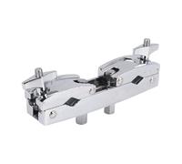 Pesfehhy Drum Clamp 2 Hole Silver Multi Clamp Cymbal Stand Mount Holder for Drums Cymbals Cowbell Accessory