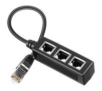 Pesfehhy Ethernet Splitter 1 to 3 for Home, Office, School Network Expansion Black 1 PCS