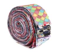 Pesfehhy Fabric Strips for Quilting,40 PCS Roll Cotton Fabric for Sewing with Different Patterns DIY Craft Patchwork