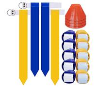 Pesfehhy Flag Football Set Complete Indoor & Outdoor Training Set 10 Player Flag Football Belts and Flags Set PVC