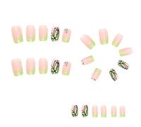 Pesfehhy French Butterfly False Nails Long Coffin Nail Tip Detachable on Nails Glitter Diamond Nails ABS