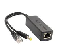 Pesfehhy Gigabit Mini PoE Splitter 10/100/1000Mbps POE Splitter DC Output 12V Power over Ethernet IEEE 802.3af for IP Came Black