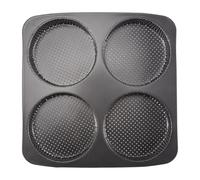 Pesfehhy Hamburger Bun Pan, 5 Inch Non-Stick Carbon Steel Hamburger Mold, 4 Cup Big Baking Pan for Homemade Hamburger Buns