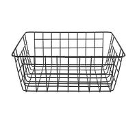 Pesfehhy Hollow Iron Wired Basket, Storage Baskets Metal Basket Without Interlining Bathroom Kitchen Organizer Black