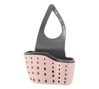 Pesfehhy Household Storage Basket Kitchen Sink Shelf Adjustable Soap Sponge Hanging Basket Pink