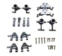 Pesfehhy Metal Upgraded Parts Steering Cup Swing Arm Plate Set for P929 P939 K969 K979 K989 K999 1/28 RC Car,Grey