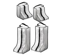 Pesfehhy Portable Women Tall & Short Boot Storage Bags,2 Packs Tall+2 Packs Short,Waterproof Boot Bags for Travel and Daily Black