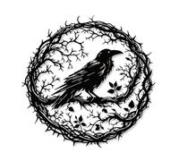 Pesfehhy Raven Bird Metal Wall Art,Crow Wall Art Decor Sculpture, Design Home Decor for Garden Kitchen Balcony