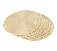 Pesfehhy Round Braided Placemats Set of 6 Table Mats for Dining Tables Woven Washable Non-Slip Place Mats 15 Inch(Beige)
