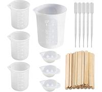 Pesfehhy Silicone Measuring Cups for Epoxy Resin, Reusable Mixing Cups Resin Casting Container with Mixing Sticks for Resin