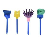 Pesfehhy Sponge Paint Brushes for Kids, 4 Pack Early Learning Drawing Painting Tools Set for DIY Arts Crafts, Besom