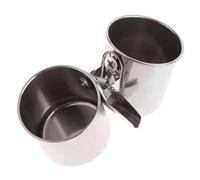 Pesfehhy Stainless Steel Birds Parrot Feeder Pet Food Water Feeding Bowl Round L 1 PCS