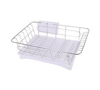 Pesfehhy Stainless Steel Dish Drainer Drying Rack With 3-Piece Set Removable Rust Proof Utensil Holde For Kitchen Counter Storage Rack White