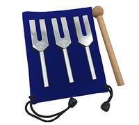 Pesfehhy Tuning Forks Set 4096 Hz 4160 Hz 4225 Hz Tuning Forks Set Tuning Fork with Wooden Hammers and Cloth Bag Silver Accessories Style 1