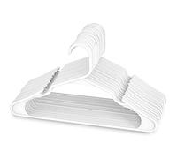 Pesfehhy White Plastic Hangers, Plastic Clothes Hangers Perfect for Everyday Standard Use, Clothing Hangers (White, 20 Pack)