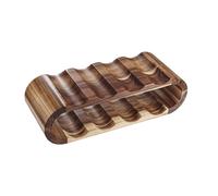 Pesfehhy Wine Racks Countertop Bottle Holder- 2 Tier 8 Bottle Wood Wine Storage Racks Small Wine Rack Organizer Rustic Wine Rack Easy to Use